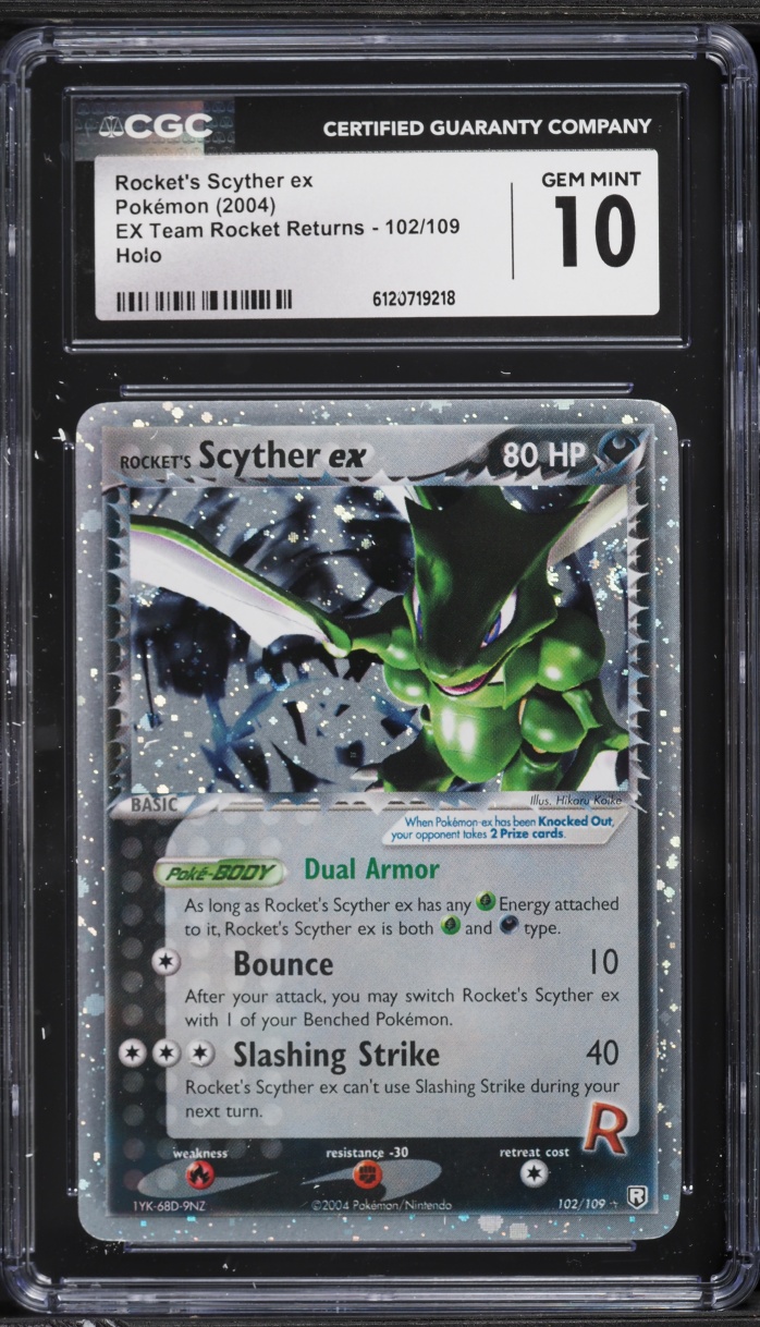 2004 Pokemon EX Team Rocket Returns Holo Rocket's Scyther ex #102 CGC 10 GEM MINT