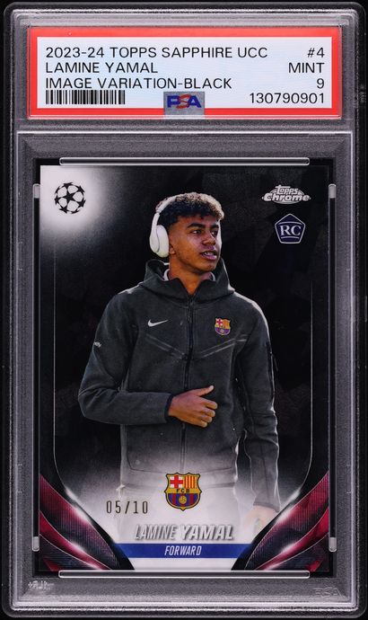 2023 Topps Chrome Sapphire UEFA Image Variation Black Lamine Yamal ROOKIE /10 #CVS-4 PSA 9 MINT