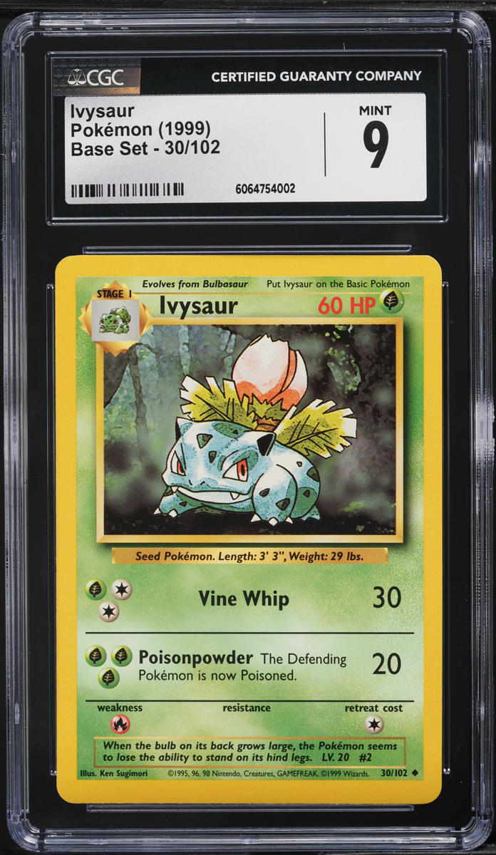 1999 Pokemon Base Set Ivysaur #30 CGC 9 MINT