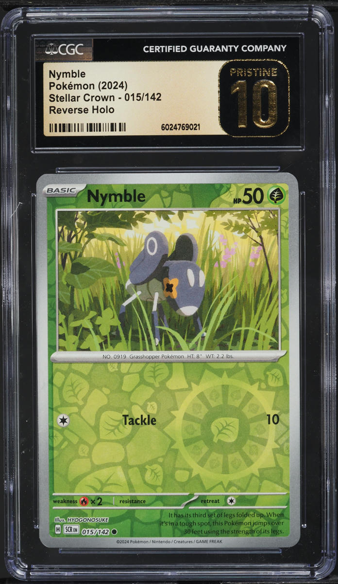 2024 Pokemon SV Stellar Crown Reverse Holo Nymble #15 CGC 10 PRISTINE
