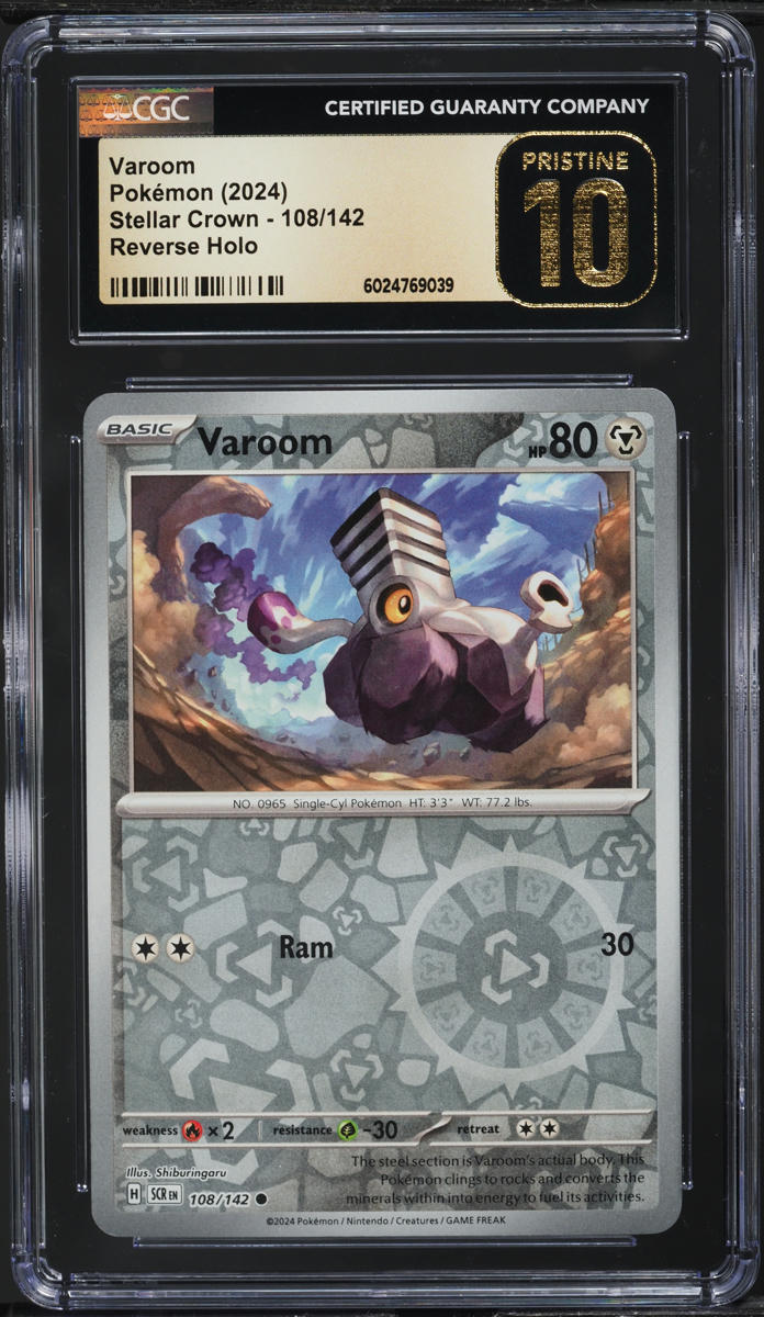 2024 Pokemon SV Stellar Crown Reverse Holo Varoom #108 CGC 10 PRISTINE