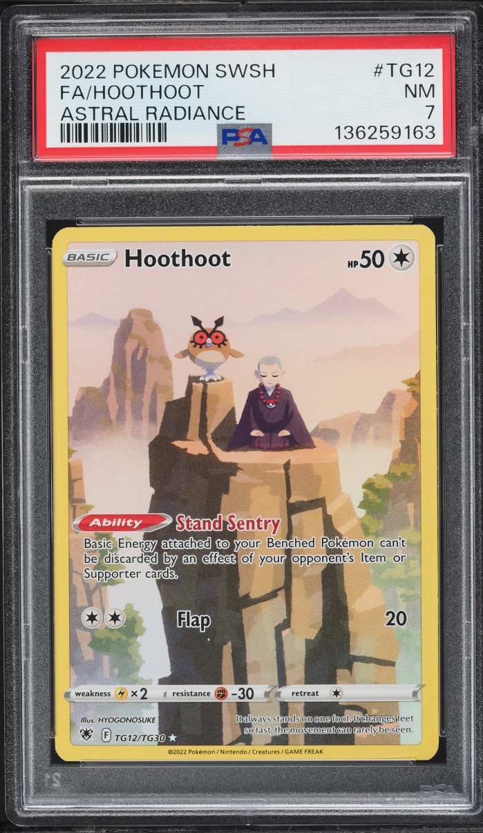 2022 Pokemon Sword & Shield Astral Radiance CHR Hoothoot #TG12 PSA 7 NRMT