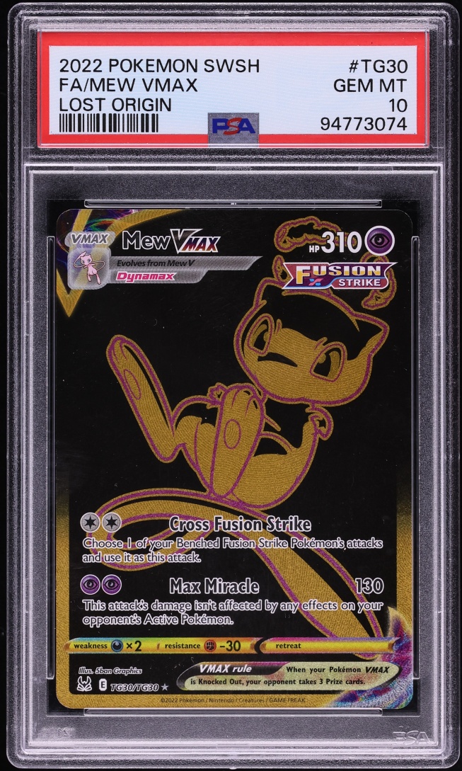 2022 Pokemon Sword & Shield Lost Origin Full Art Mew VMAX #TG30 PSA 10 GEM MINT