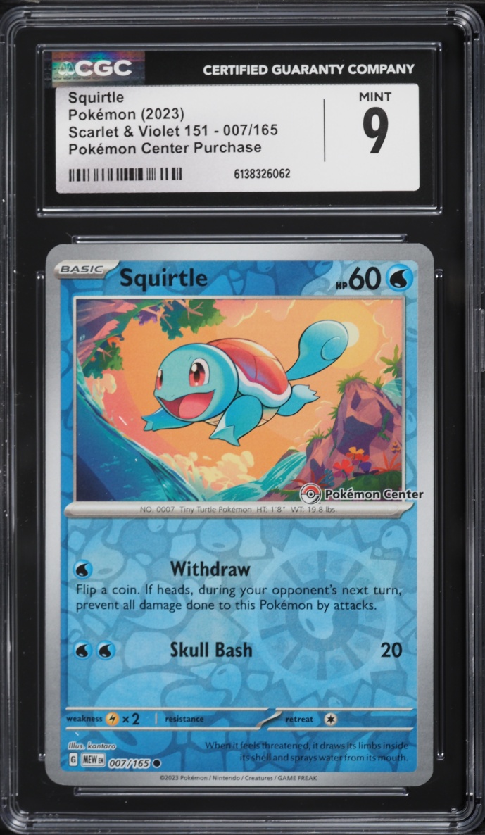 2023 Pokemon Scarlet & Violet 151 Center Purchase Squirtle #7 CGC 9 MINT