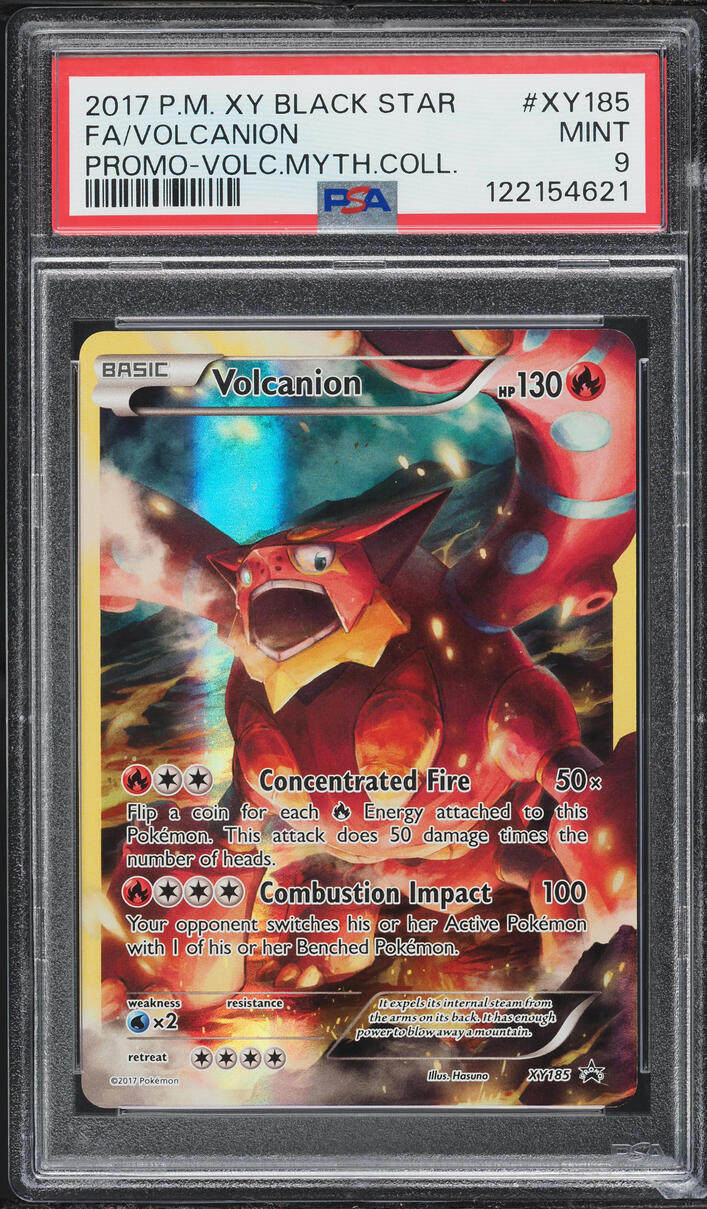 2017 Pokemon XY Black Star Promo Mythical Collection Volcanion #XY185 PSA 9 MINT