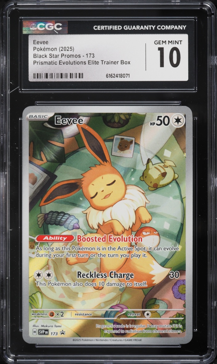 2025 Pokemon Scarlet & Violet Promo Prismatic Evolutions ETB Full Art Eevee #173 CGC 10 GEM
