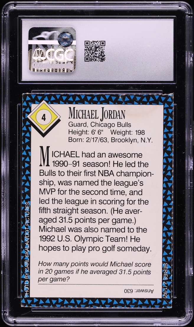 1992 Sports Illustrated For Kids Michael Jordan #4 CGC 3 VG