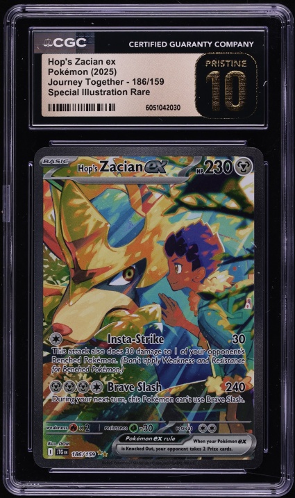 2025 Pokemon Scarlet & Violet Journey Together SIR Hop's Zacian EX #186 CGC 10 PRISTINE