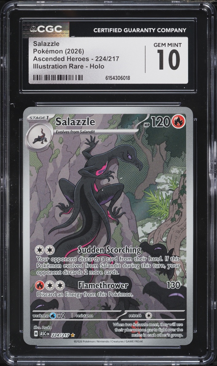 2026 Pokemon Mega Evolution Ascended Heroes IR Salazzle #224 CGC 10 GEM MINT