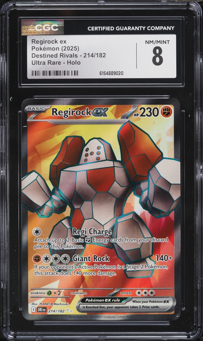 2025 Pokemon Scarlet & Violet Destined Rivals Full Art Regirock ex #214 CGC 8 NM-MT