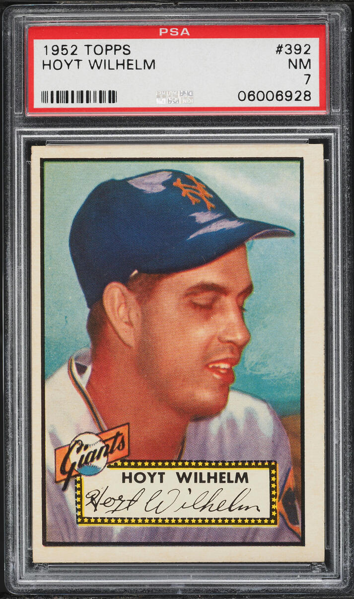 1952 Topps Hoyt Wilhelm ROOKIE #392 PSA 7 NRMT