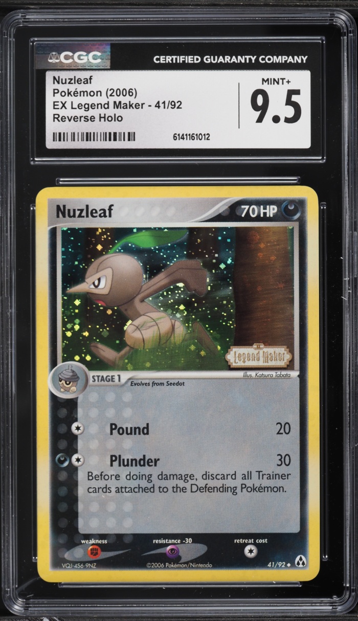 2006 Pokemon EX Legend Maker Reverse Holo Nuzleaf #41 CGC 9.5 MINT+