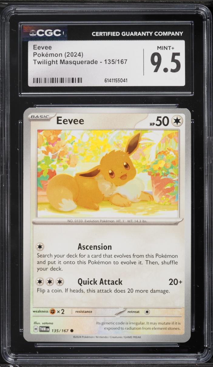 2024 Pokemon Scarlet & Violet Twilight Masquerade Eevee #135 CGC 9.5 MINT+