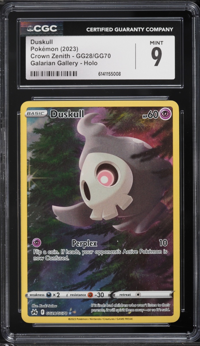 2023 Pokemon Sword & Shield Crown Zenith Full Art Duskull #GG28 CGC 9 MINT