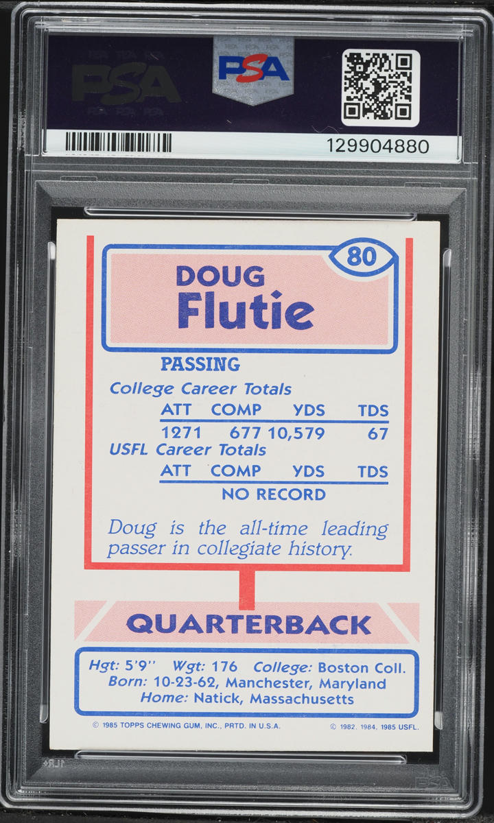 1985 Topps USFL Doug Flutie ROOKIE #80 PSA 6 EXMT