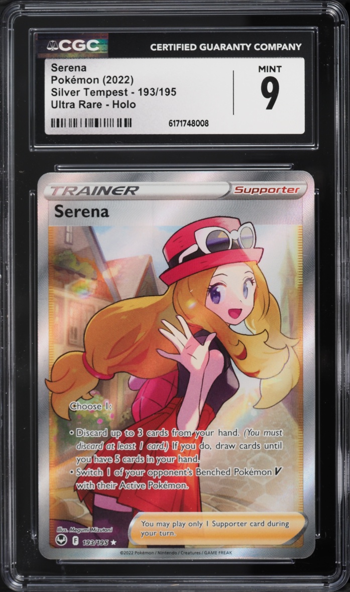 2022 Pokemon Sword & Shield Silver Tempest Full Art Serena #193 CGC 9 MINT
