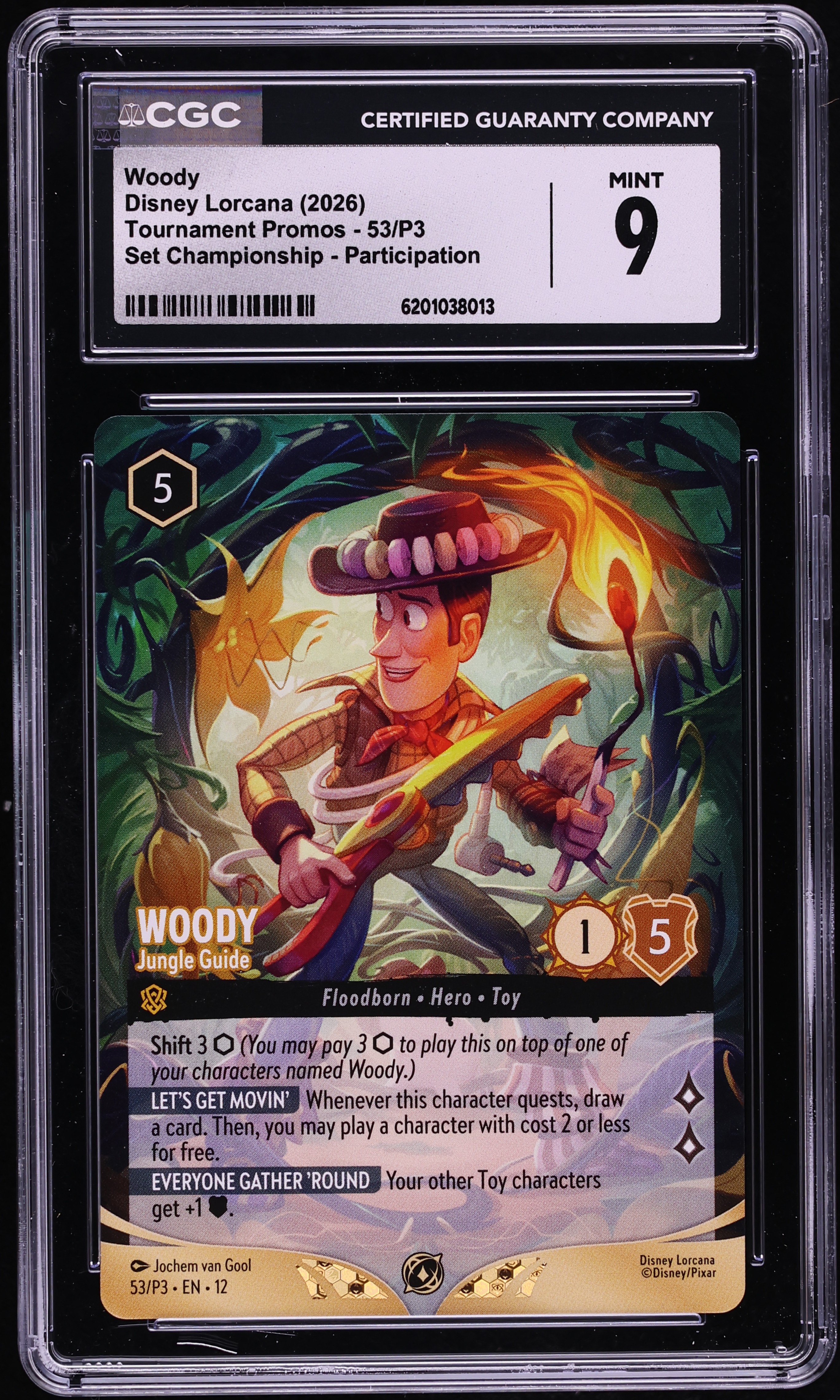2026 Disney Lorcana Tournament Promo Set Championship Woody Jungle Guide #53 CGC 9 MINT