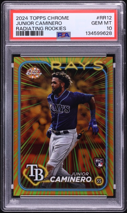 2024 Topps Chrome Radiating Junior Caminero ROOKIE #RR-12 PSA 10 GEM MINT