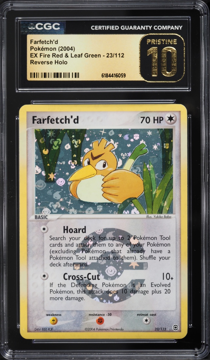 2004 Pokemon EX Fire Red & Leaf Green Reverse Holo Farfetch'd #23 CGC 10 PRISTINE