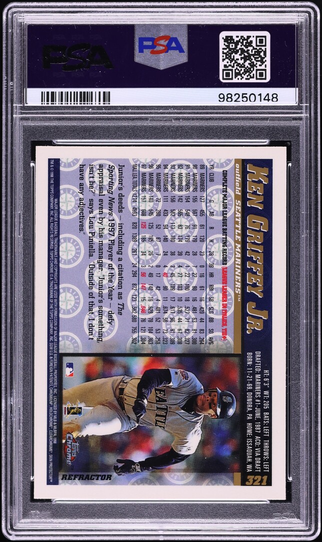1998 Topps Chrome Refractor Ken Griffey Jr. #321 PSA 9 MINT