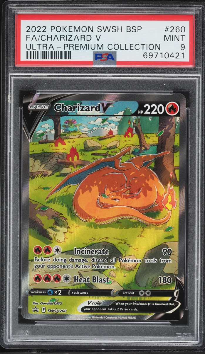 2022 Pokemon Sword & Shield Promo Ultra Premium Full Art Charizard V #SWSH260 PSA 9 MINT