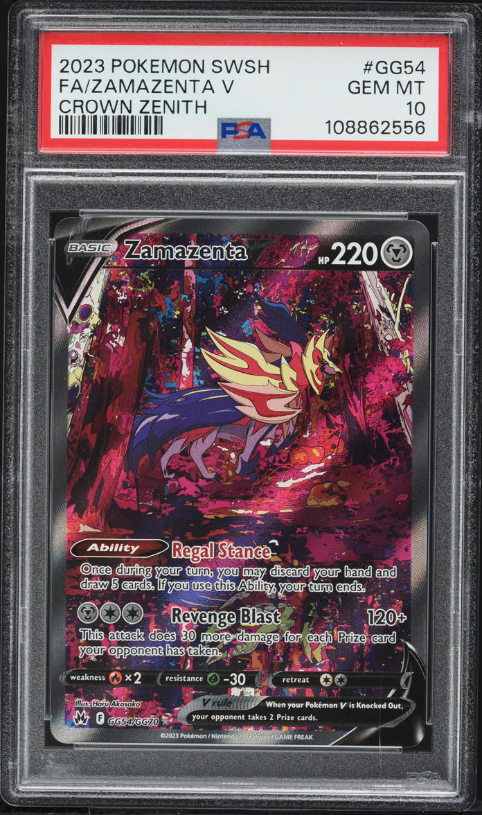 2023 Pokemon Sword & Shield Crown Zenith Alt Art Zamazenta V #GG54 PSA 10 GEM MINT