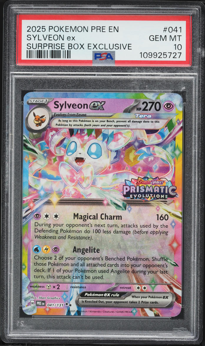 2025 Pokemon Scarlet & Violet Prismatic Evolutions Surprise Box Holo Sylveon ex #41 PSA 10 GEM