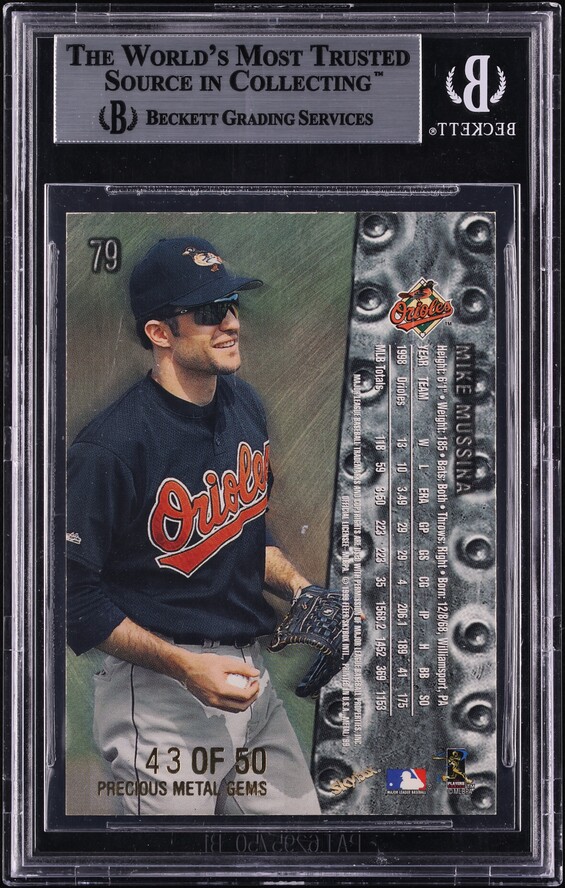 1999 Metal Universe Precious Metal Gems Mike Mussina /50 #79 BGS 8.5 NM-MT+