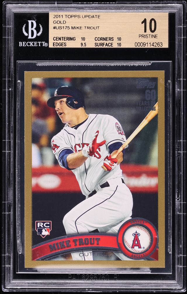 2011 Topps Update Gold Mike Trout ROOKIE /2011 #US175 BGS 10 PRISTINE