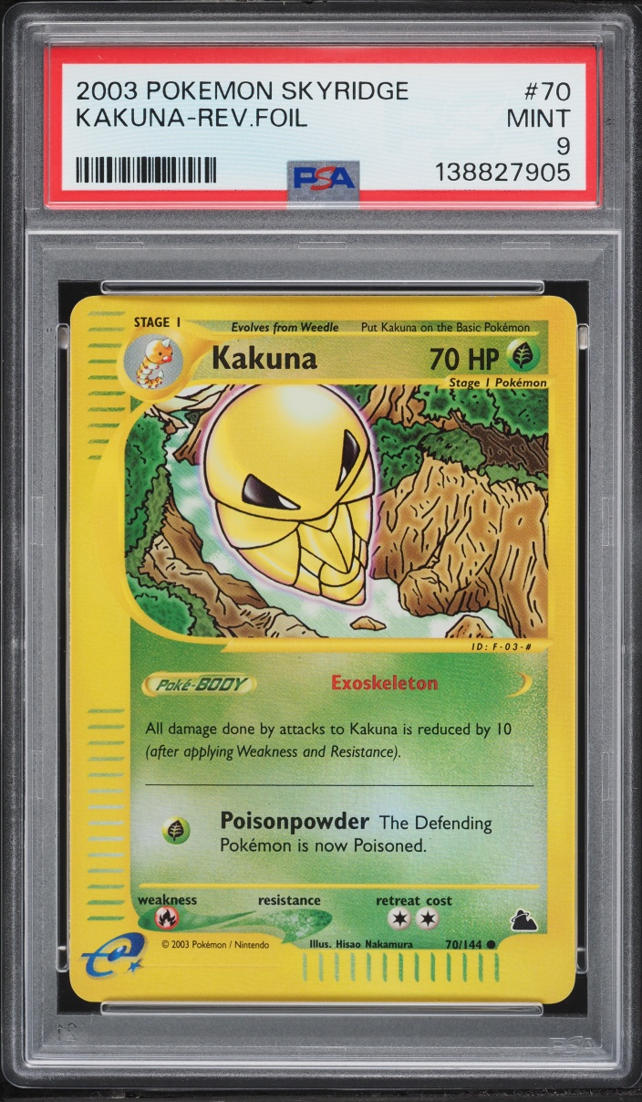 2003 Pokemon Skyridge Reverse Holo Kakuna #70 PSA 9 MINT
