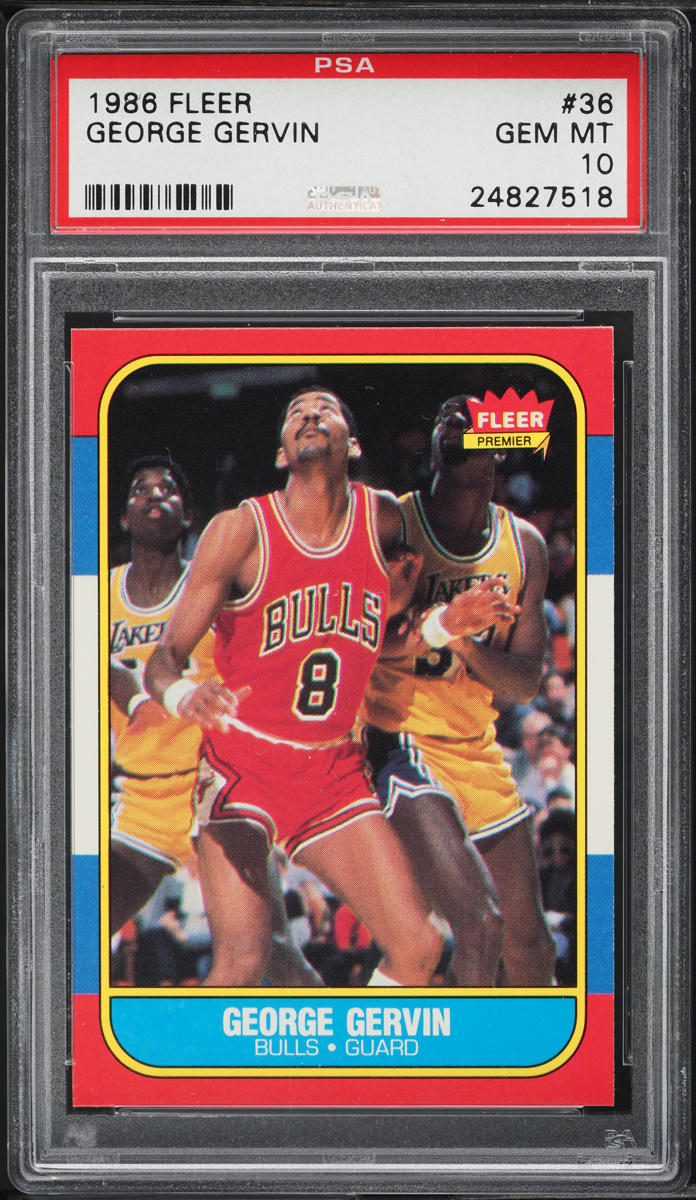 1986 Fleer Basketball George Gervin #36 PSA 10 GEM MINT