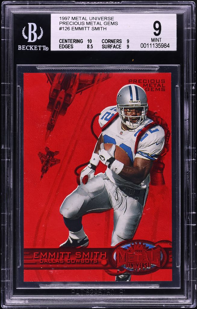 1997 Metal Universe Precious Gems PMG Red Emmitt Smith /150 #126 BGS 9 MINT