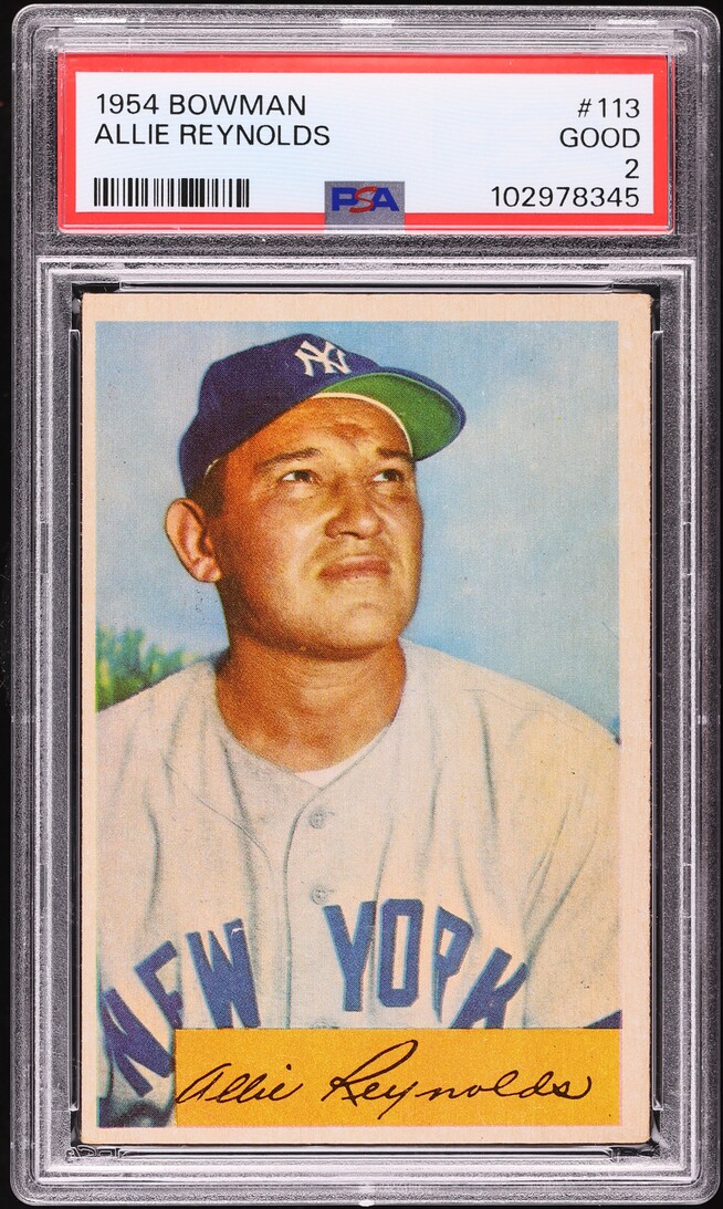 1954 Bowman Allie Reynolds #113 PSA 2 GD