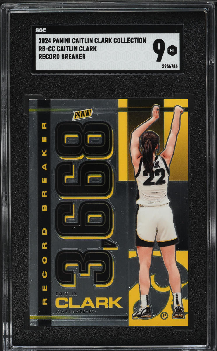 2024 Panini Collection Record Breaker Caitlin Clark ROOKIE #RB-CC SGC 9 MINT