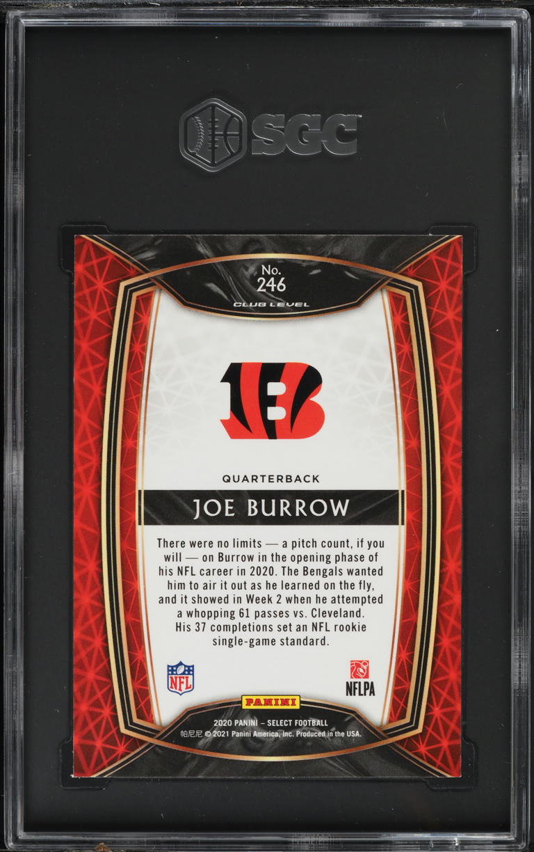 2020 Select Club Level Joe Burrow ROOKIE #246 SGC 9.5 MINT+