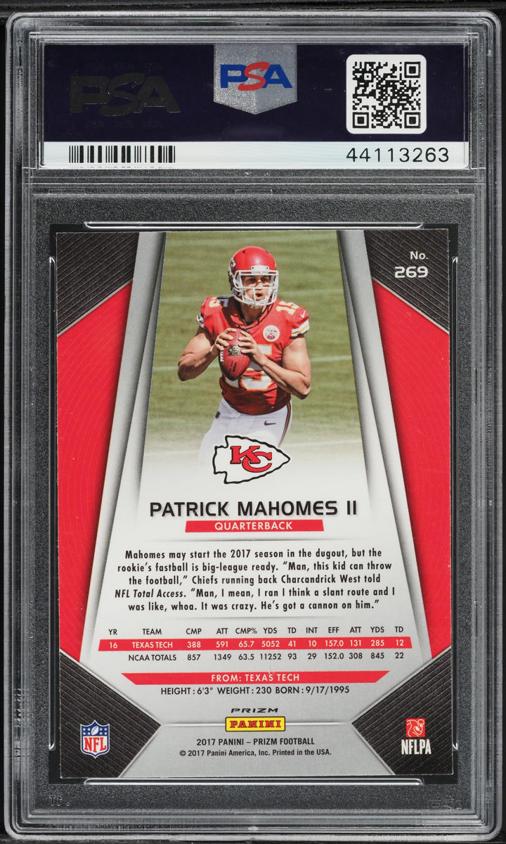 2017 Panini Prizm Disco Patrick Mahomes II ROOKIE #269 PSA 10 GEM MINT
