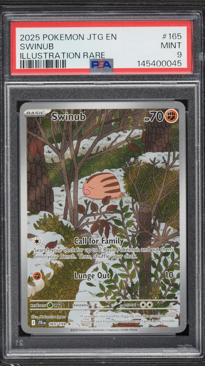 2025 Pokemon Scarlet & Violet Journey Together IR Swinub #165 PSA 9 MINT