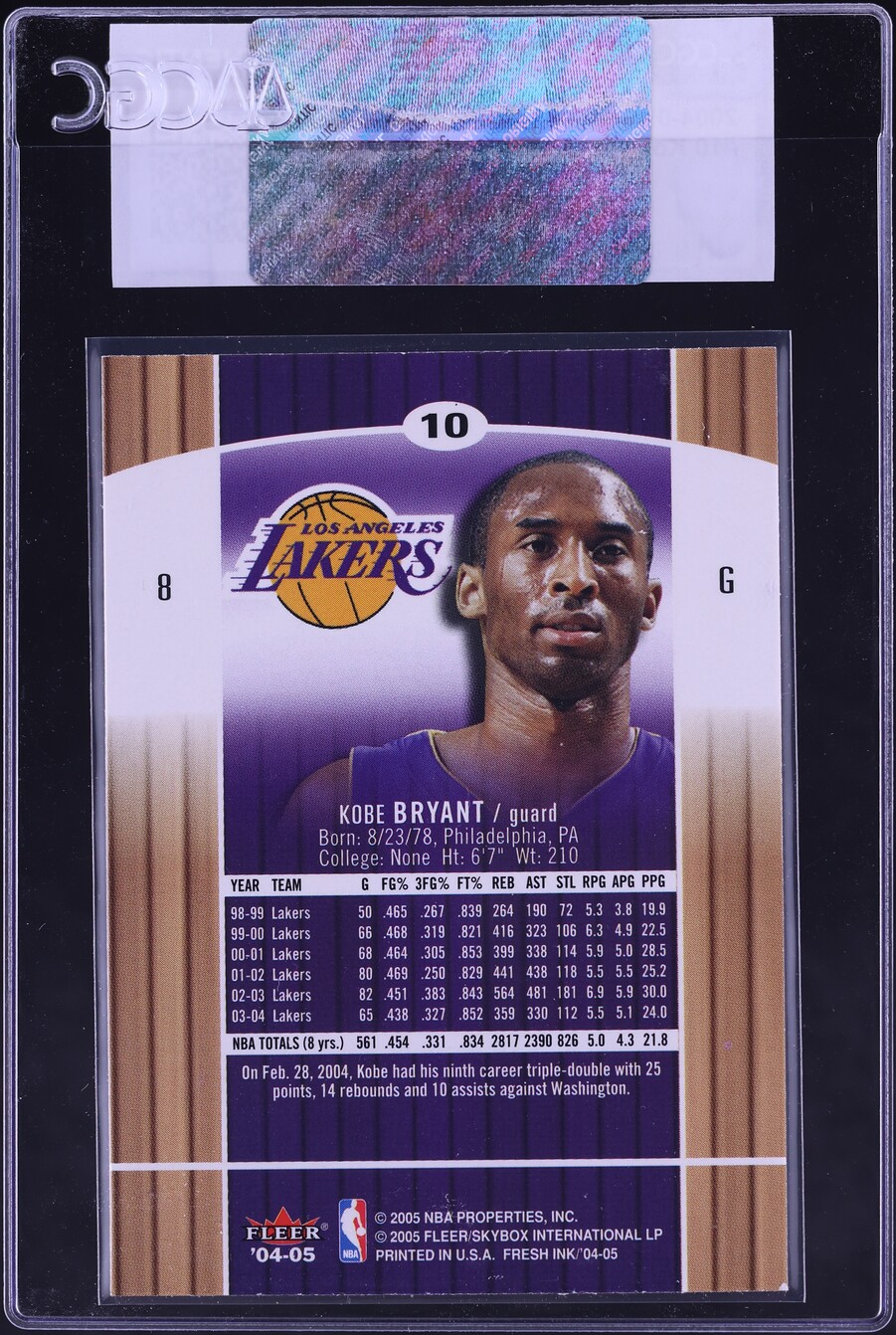 2004 Skybox Fresh Ink Kobe Bryant #10 CGC AUTH