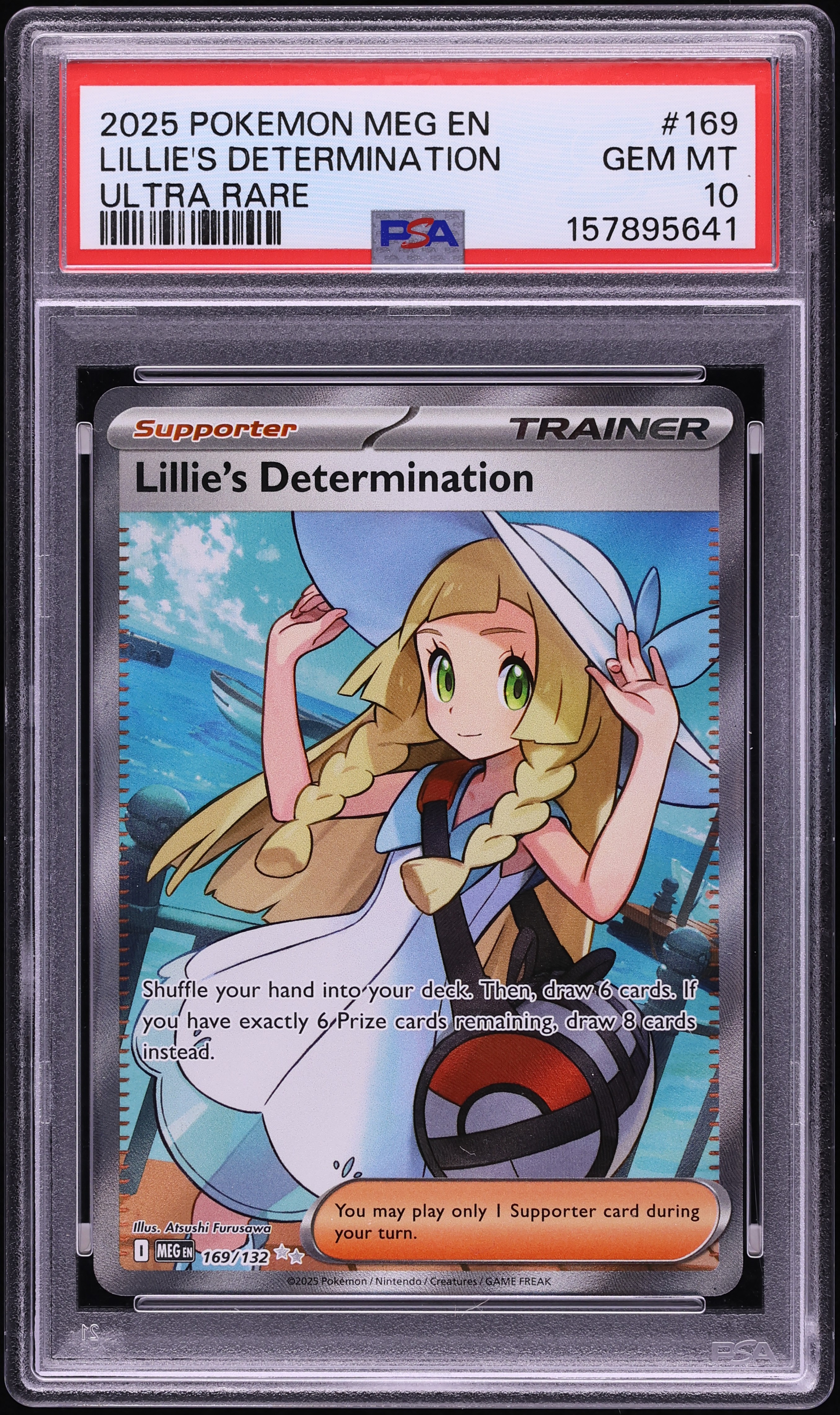 2025 Pokemon Mega Evolution Full Art Lillie's Determination #169 PSA 10 GEM MINT