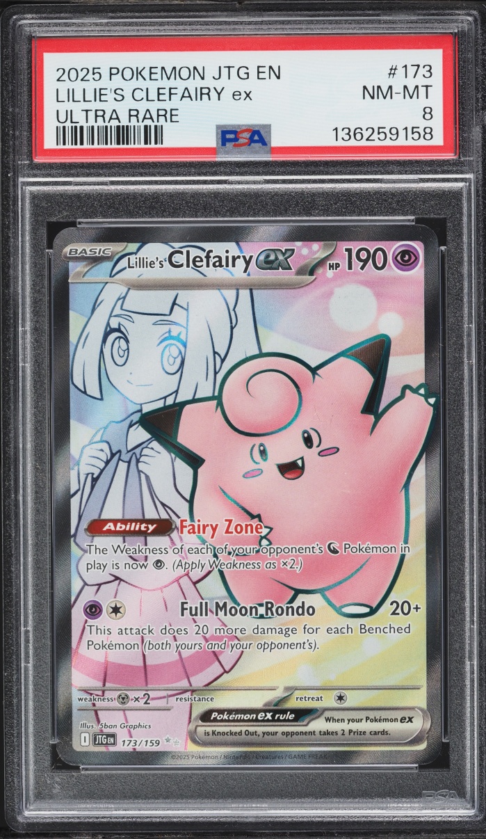 2025 Pokemon Scarlet & Violet Journey Together Full Art Lillie's Clefairy ex #173 PSA 8 NM-MT
