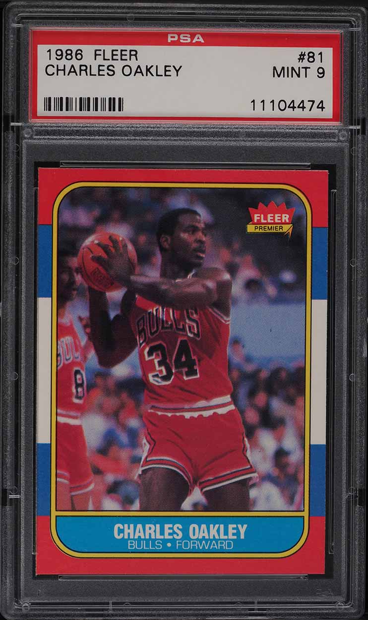 1986 Fleer Basketball Charles Oakley ROOKIE #81 PSA 9 MINT