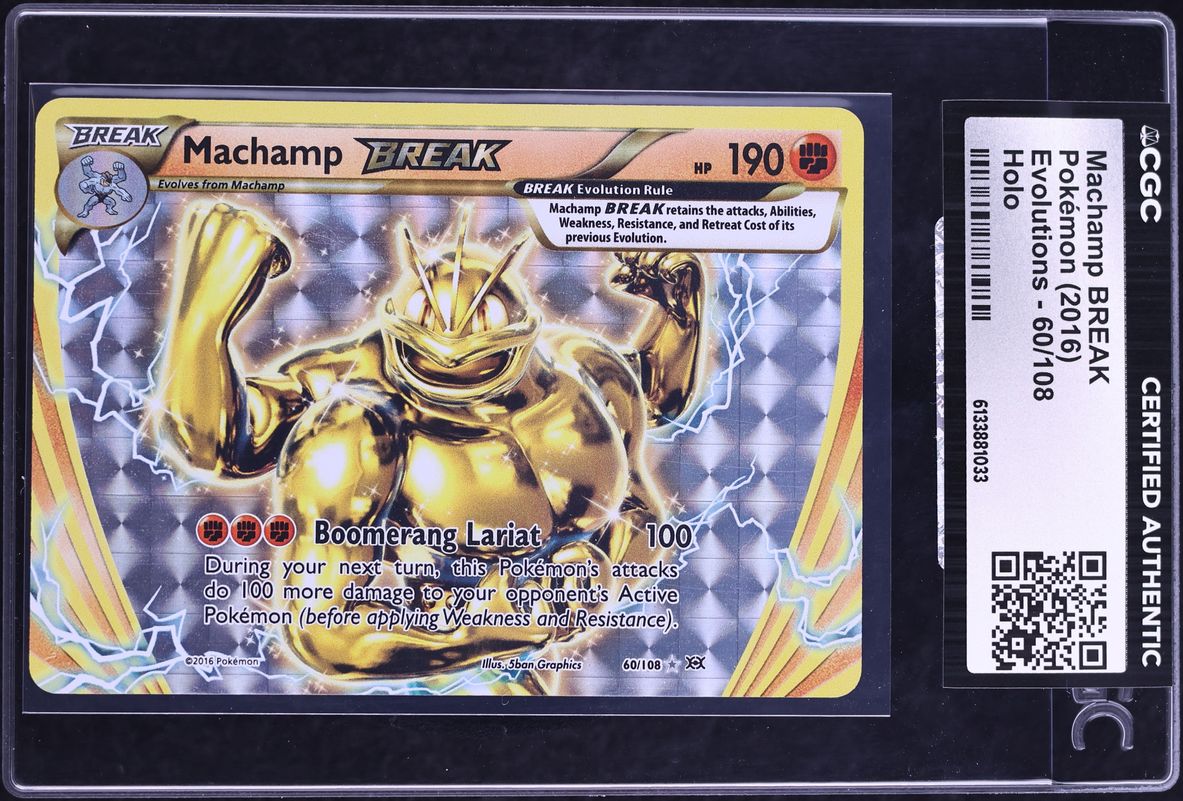 2016 Pokemon XY Evolutions Alt Art Machamp BREAK #60 CGC AUTH