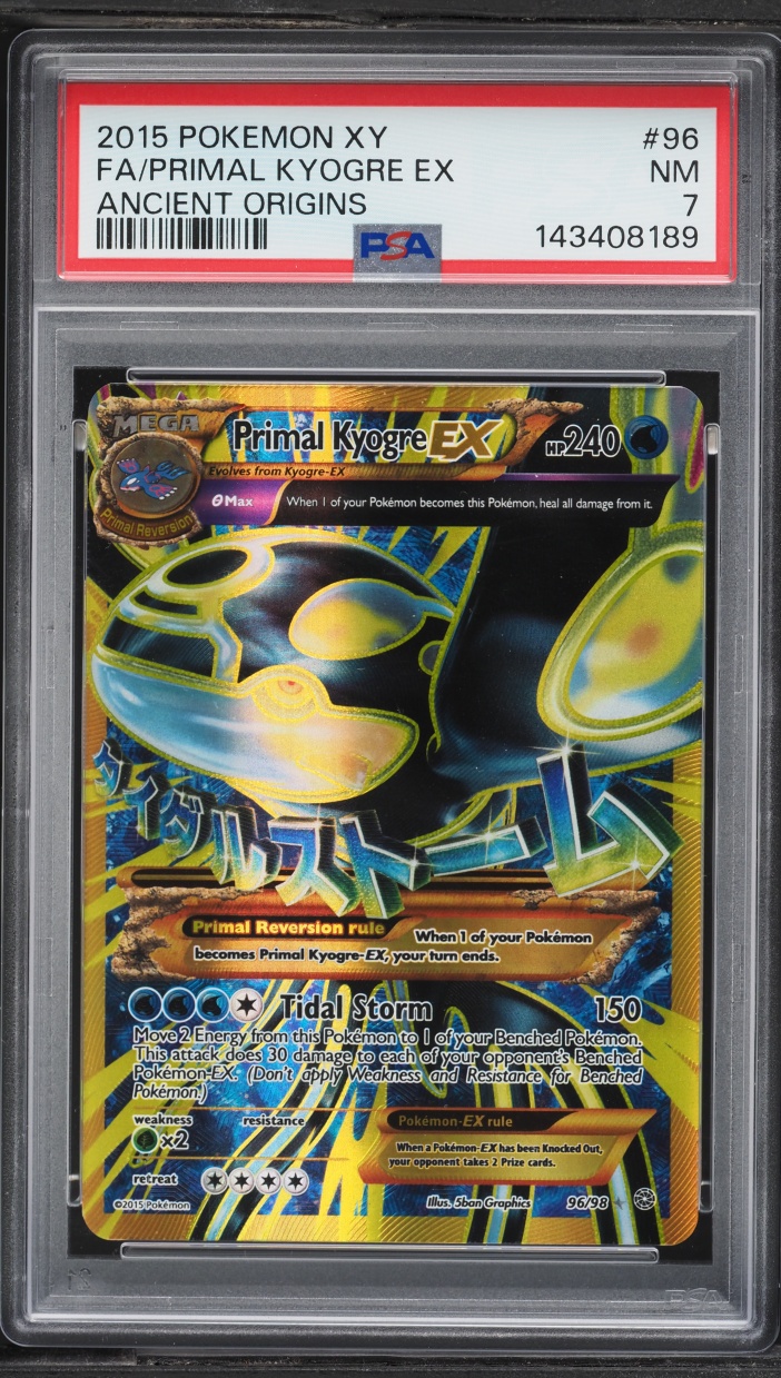 2015 Pokemon XY Ancient Origins Full Art Primal Kyogre EX #96 PSA 7 NRMT