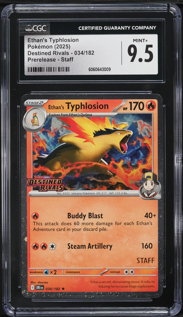 2025 Pokemon Scarlet & Violet Destined Rivals Prerelease Staff Ethan's Typhlosion #34 CGC 9.5