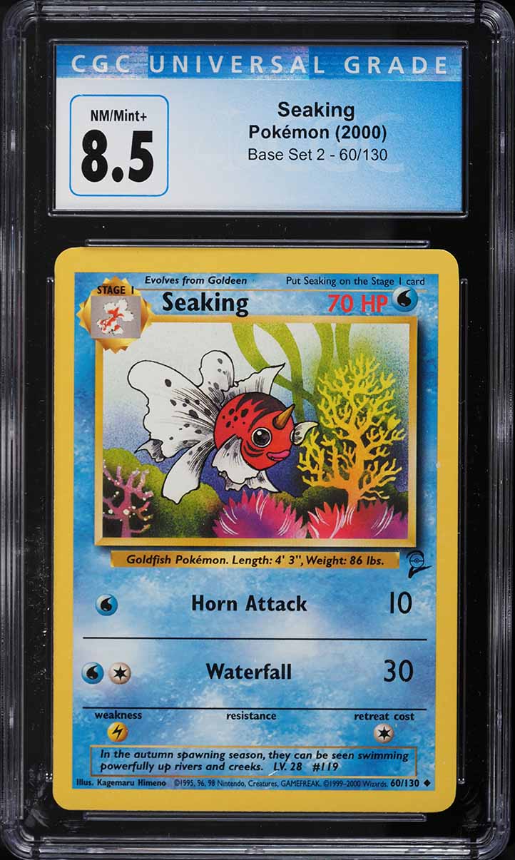 2000 Pokemon Base Set 2 Seaking #60 CGC 8.5 NM-MT+
