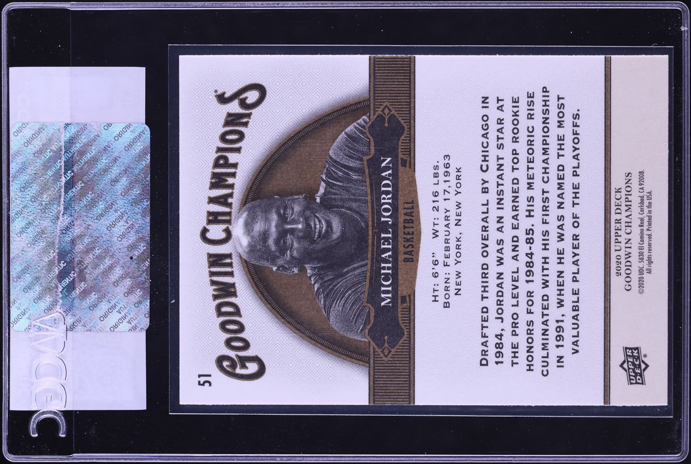 2020 Upper Deck Goodwin Champions Michael Jordan #51 CGC AUTH