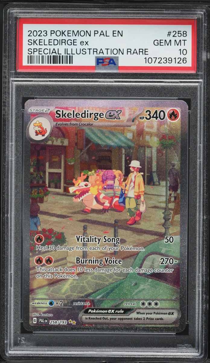 2023 Pokemon Scarlet & Violet Paldea Evolved SIR Skeledirge ex #258 PSA 10 GEM MINT