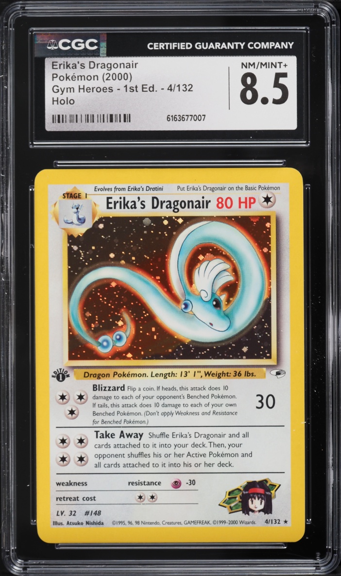 2000 Pokemon Gym Heroes 1st Edition Holo Erika's Dragonair #4 CGC 8.5 NM-MT+