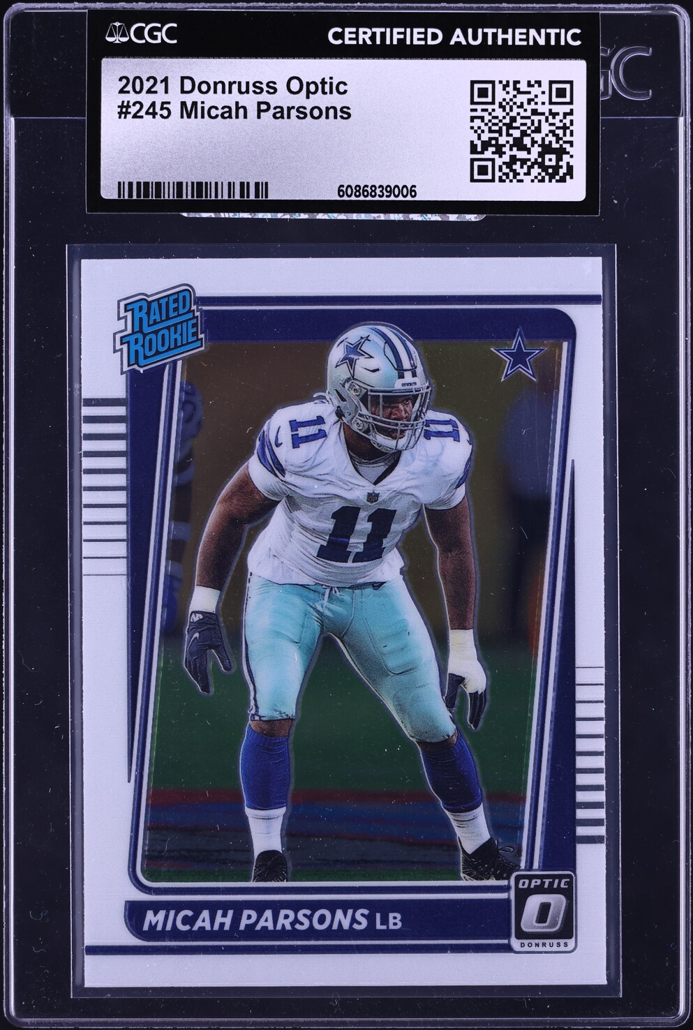 2021 Donruss Optic Holo Micah Parsons ROOKIE #245 CGC AUTH