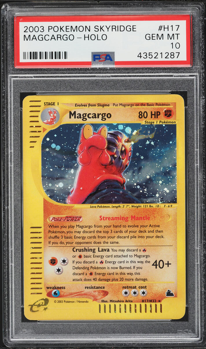 2003 Pokemon Skyridge Holo Magcargo #H17 PSA 10 GEM MINT